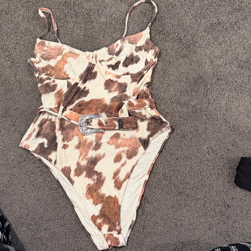 Onia Kids One Piece in Brown and Cream